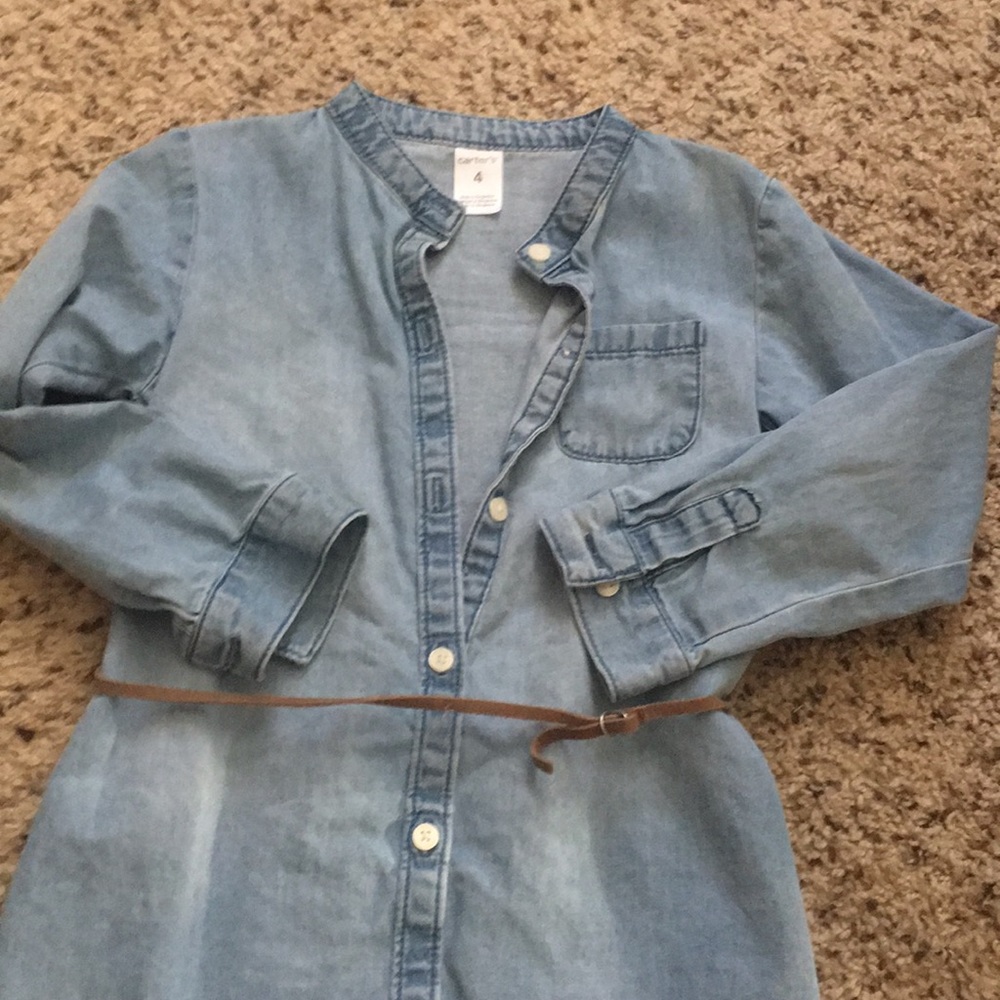 Denim shirt with belt